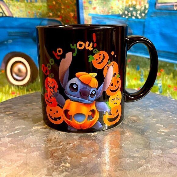Disney Stitch pumpkins black mug NWT - Picture 1 of 6